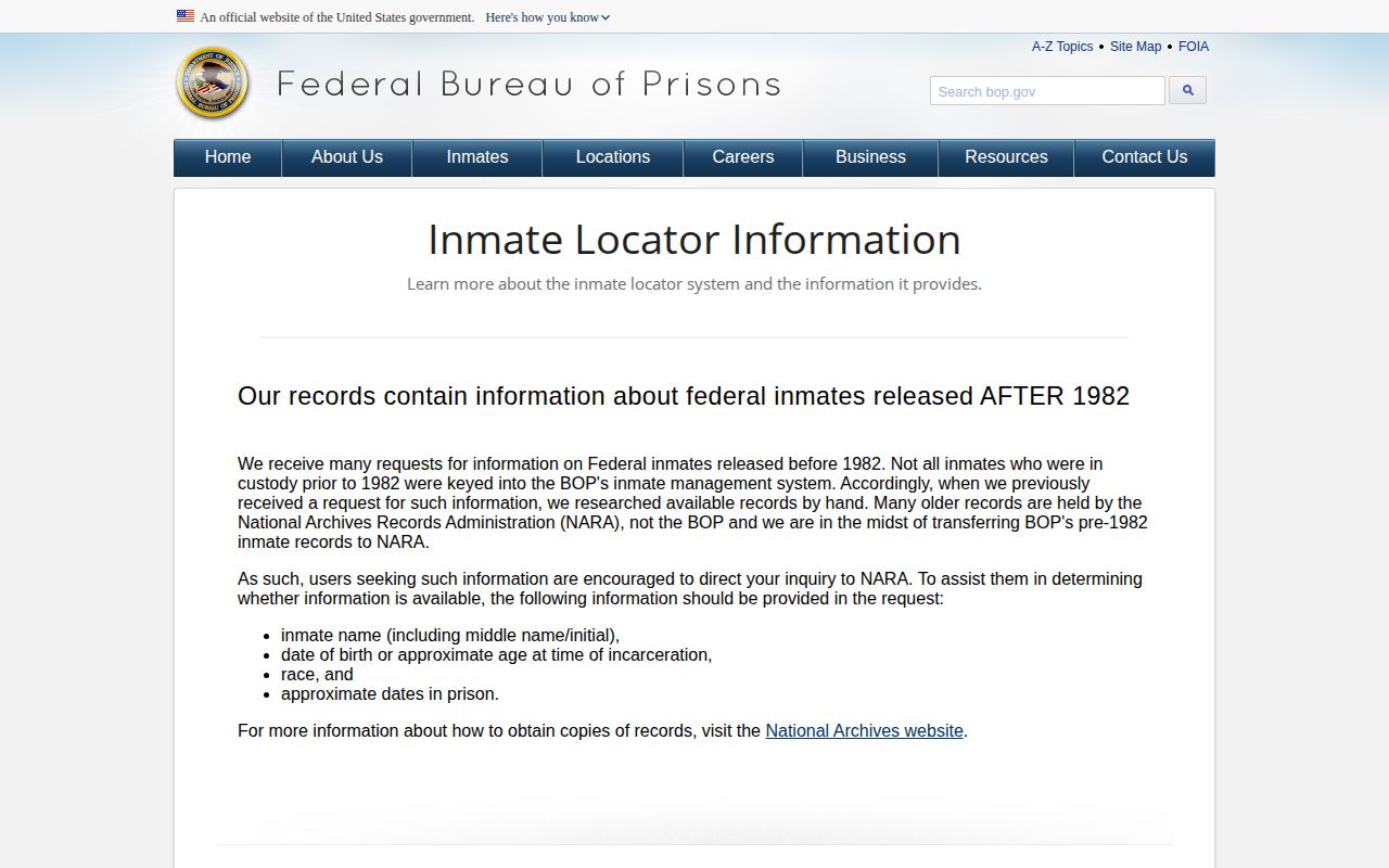 Federal release record meanings for Lauderdale County searches